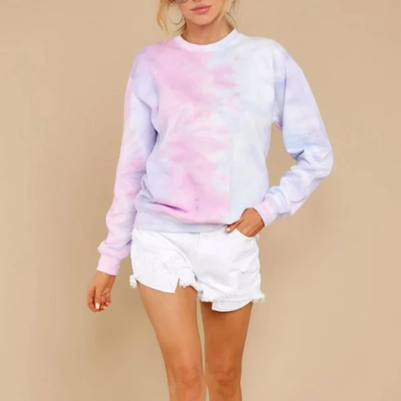 Вареный с о образным вырезом длинным рукавом женские свитшоты летняя модная