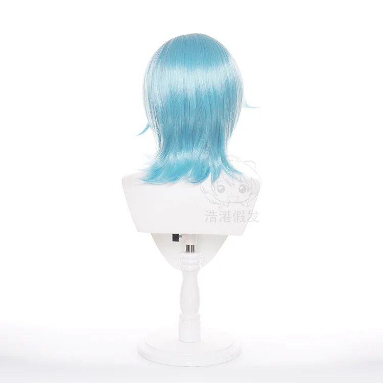 

Anime Wig Genshin Impact Eula Cosplay Wig Game Genshin Impact Cosplay Blue Mixed White Short Wig Synthetic Hair Heat Resistant