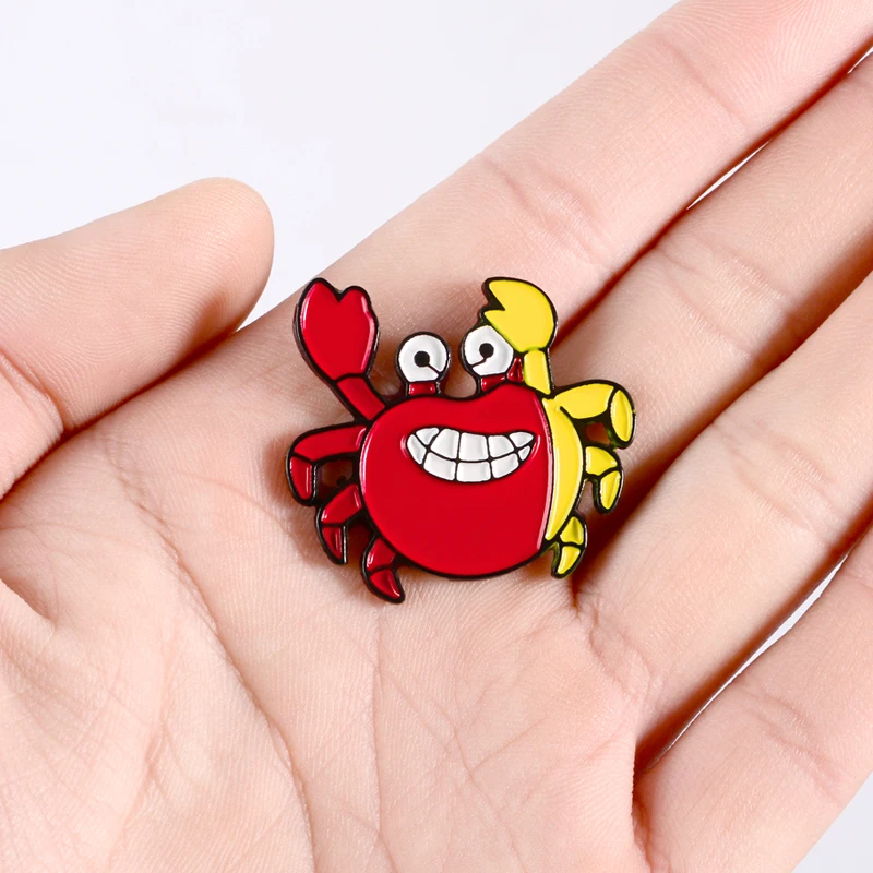 Эмалированная булавка мистер краб мультяшная брошь в виде морского животного