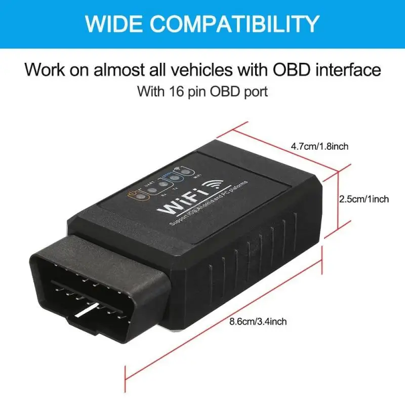 

ar Fault Detector Supports OBD2 Protocol for IOS Android Apple Mini Wifi V1.5 Scanner ELM327 Auto Tester Car Diagnostic Tool