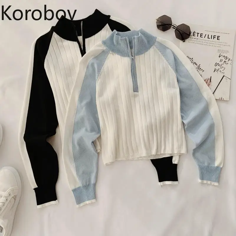 Коробов новые осенние на молнии с высоким плотно облегающим шею воротником