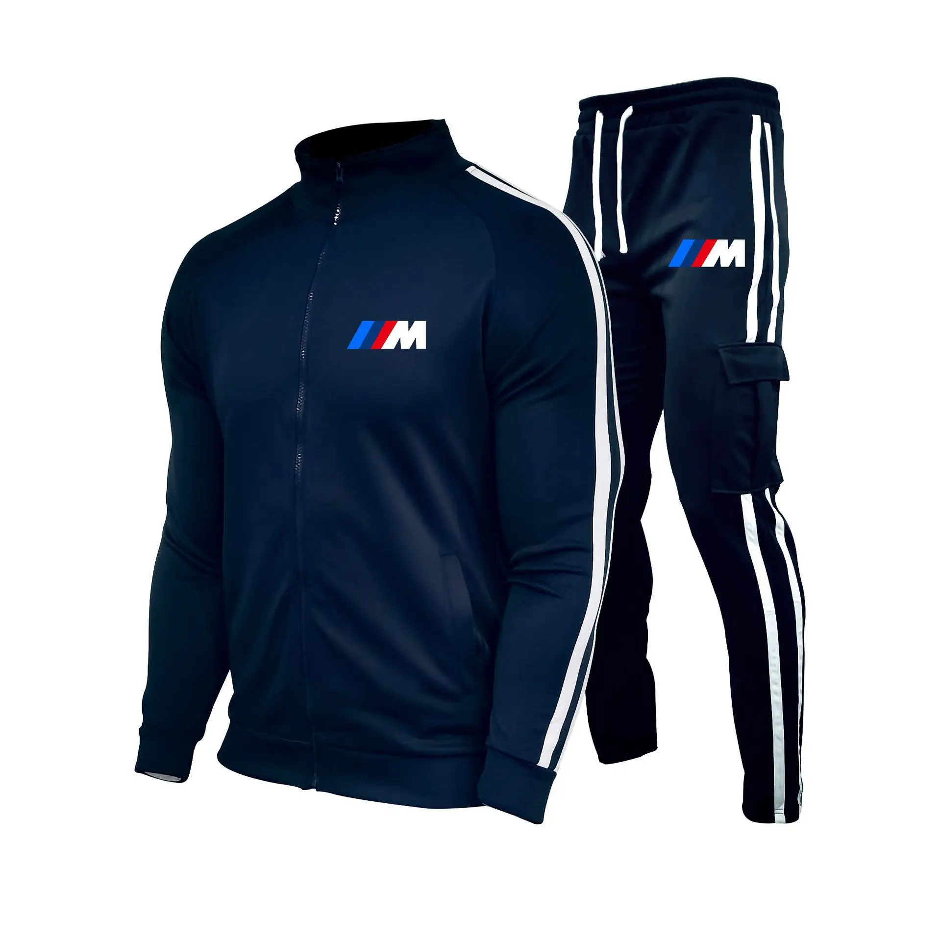 

New men's autumn and winter suit zipper hoodie + pants two pieces of casual sportswear men's sportswear gym brand clothing sport