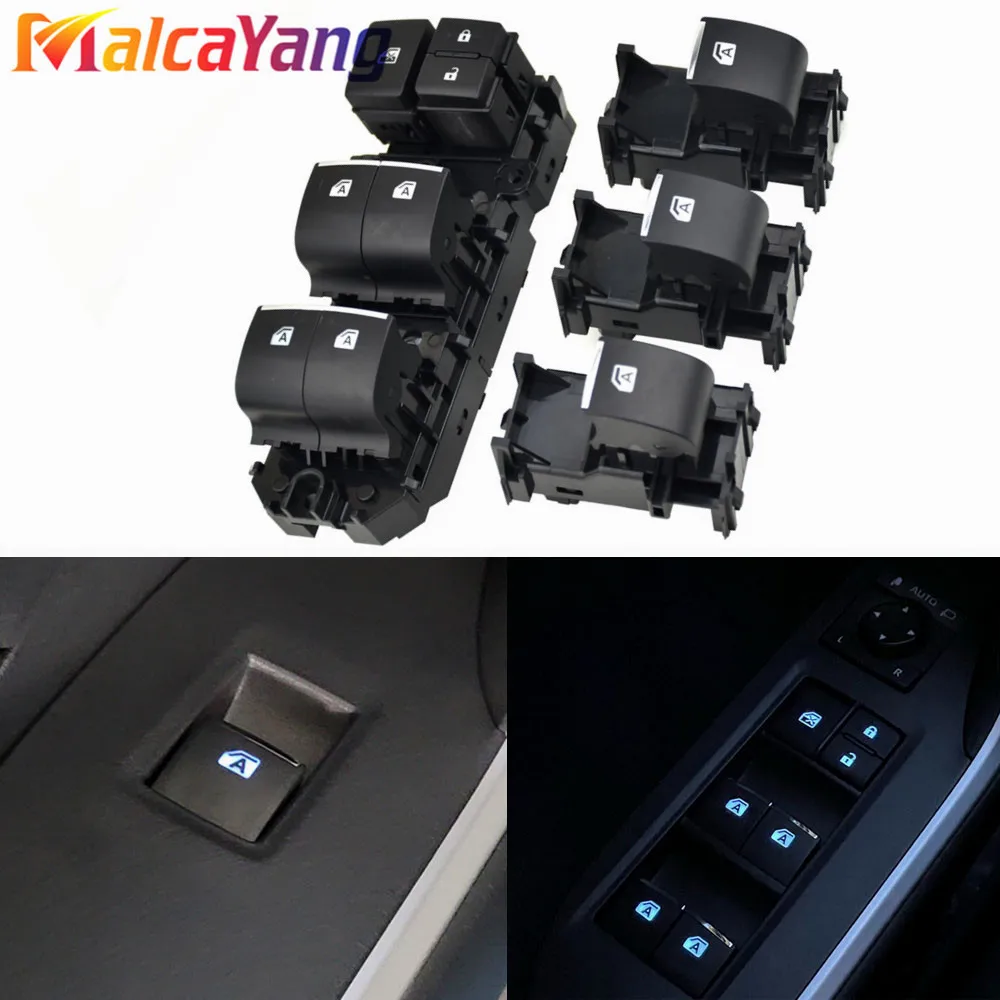 

Car Electric Window Lifter Switch Control Button LED Backlight for Toyota RAV4 2019 2020 Left Driving Window Master Controller