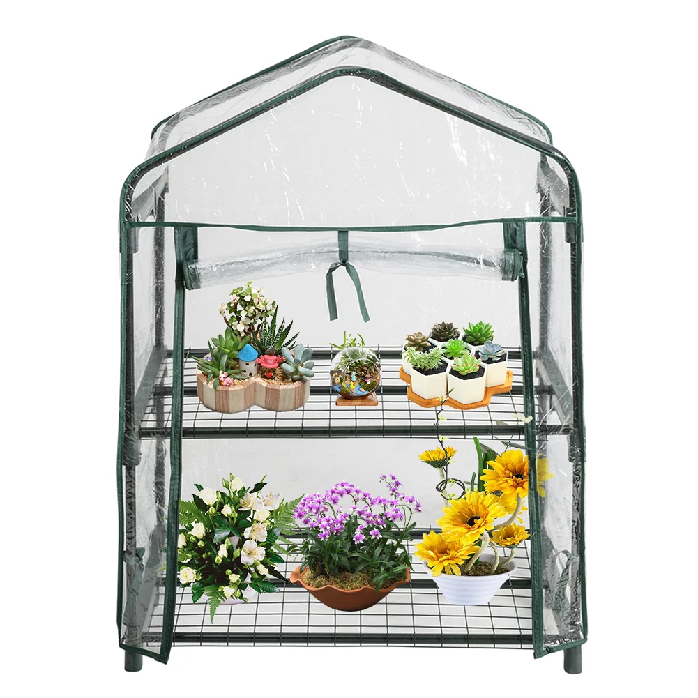 Two Floors Green Household Plant Greenhouse Mini Garden Warm Room PVC 92x69x49CM |