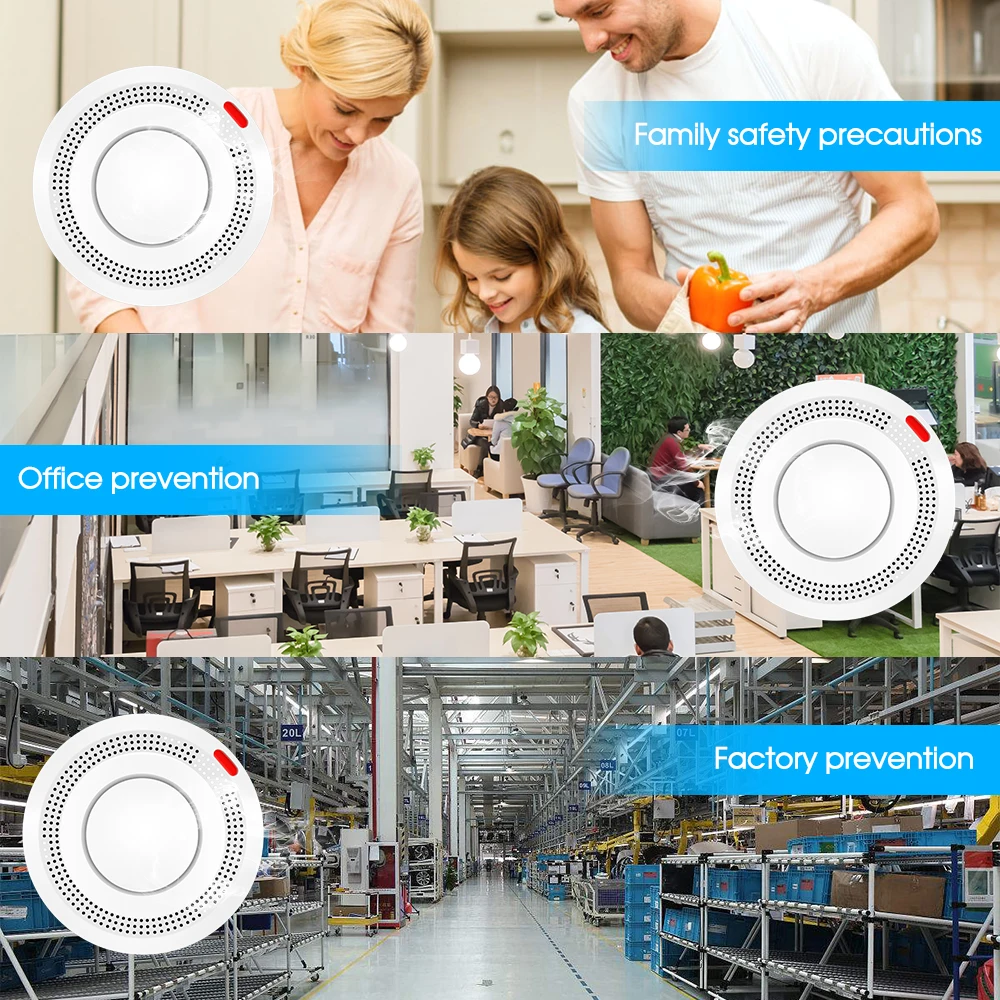 

Wifi Smoke Detector Smart Fire Alarm Sensor Wireless Security System Smart Life Tuya APP Control Smart Home Home Kitchen Store