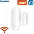 Смарт-детекторы открытиязакрытия двери Tuya, Wi-Fi, домашняя сигнализация, совместимая с Alexa Google Home, управление через приложение Tuya