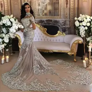 Image for Arabic Luxury Sparkly 2021 Wedding Dresses Sexy Bl 