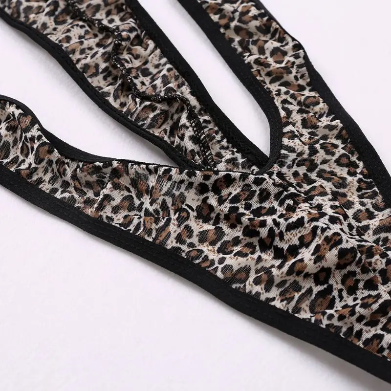 Мужская сексуальная эротическая подвязка нижнее белье сплошной цвет леопард v