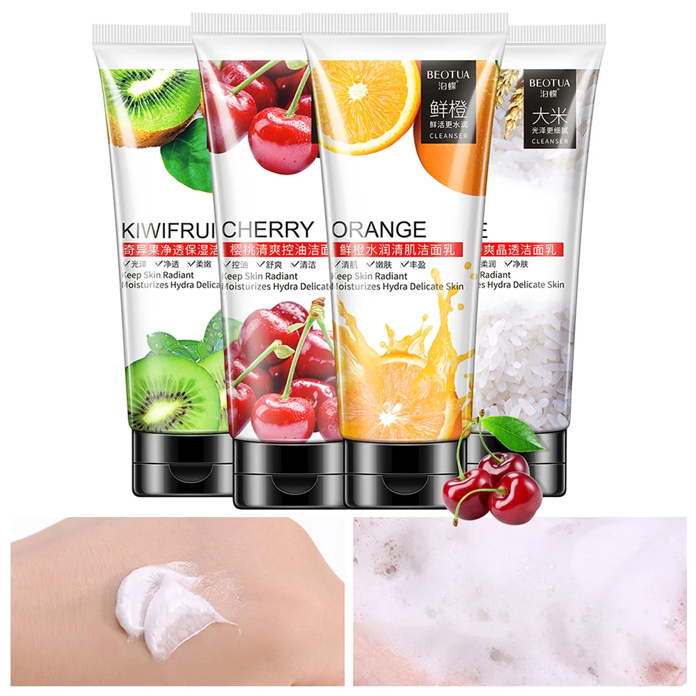 Очищающее средство для лица 100 г Оранжевый & вишня и киви рисовым экстрактом