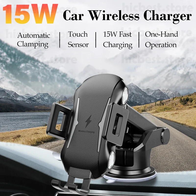15w car wireless charger mount for samsung s20 ultra note 20 note10 s10 induction car charger phone holder for iphone 12 se 11 8 free global shipping