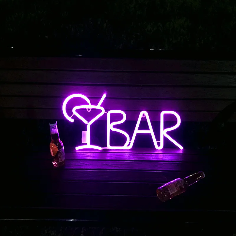 LED Bar Neon Sign for Letter Night Light With Remote Control Aesthetic Room Decor decoração para quarto | Освещение