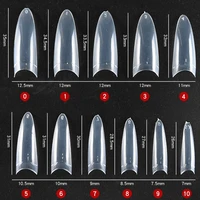 550pcsbag natural color fake nail arc tips almond c shape 11 sizes pointed armour half cover for polishing manicure false nails