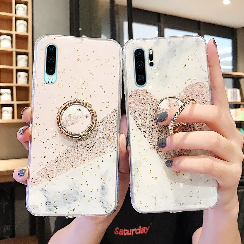 LOVECOM Geometric Splice Phone Case With Ring Holder For Samsung Note 10 9 Pro S9 S10 Plus A7 A8 2018 Soft Epoxy Cover | Мобильные