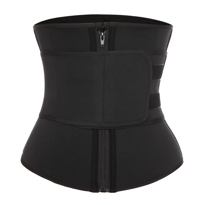 Single Velcro Black VASLANDA корсет на косточках для тренировок, сауны, пота, спорта, пояса Cintas Modeladora, женский пояс для коррекции поясницы, тренировки, триммера - Цвет: Single Velcro Black