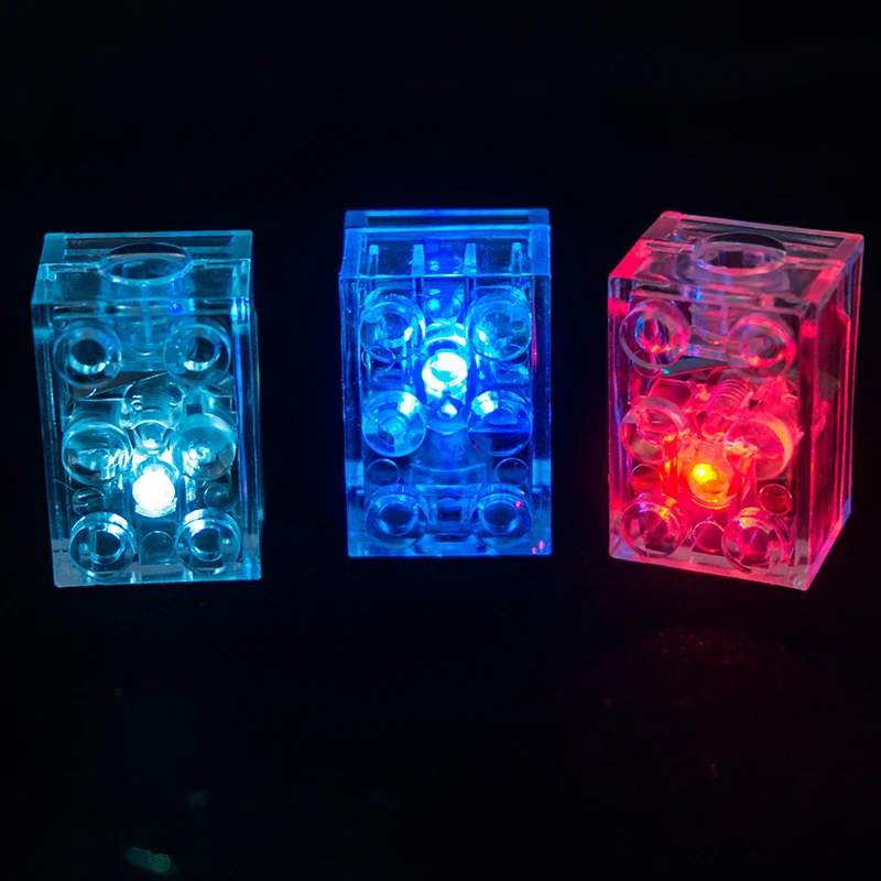 5 шт. пластиковые строительные блоки Кирпичи DIY сборка LED светящийся совместимый