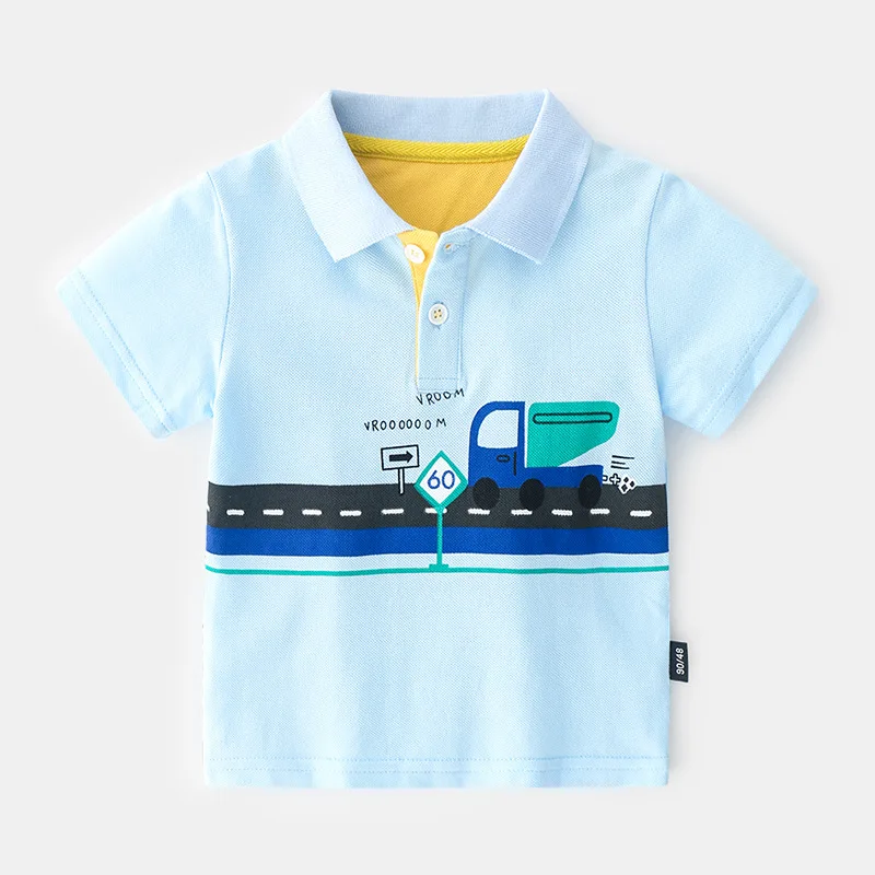 Рубашка-поло для мальчиков дышащая с коротким рукавом летняя Школьная одежда |