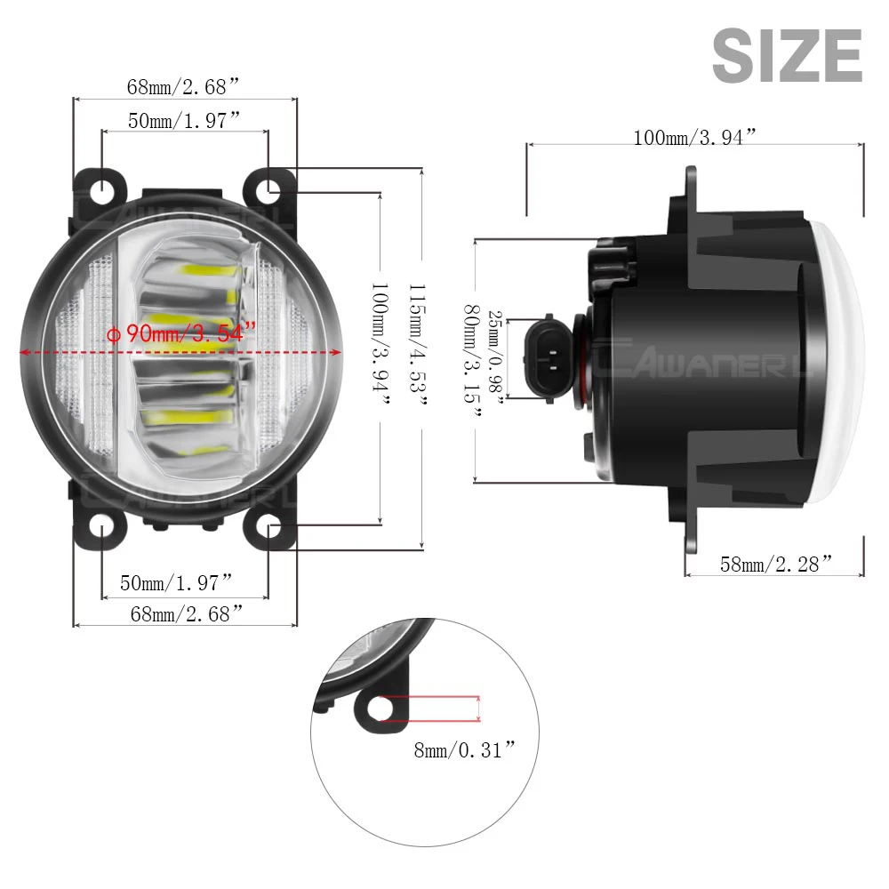 2in1 LED Fog Light + Daytime Running For Jaguar S-Type X-Type XK XJ X358 Car Front Bumper Lamp DRL 30W 8000LM 12V | Автомобили и
