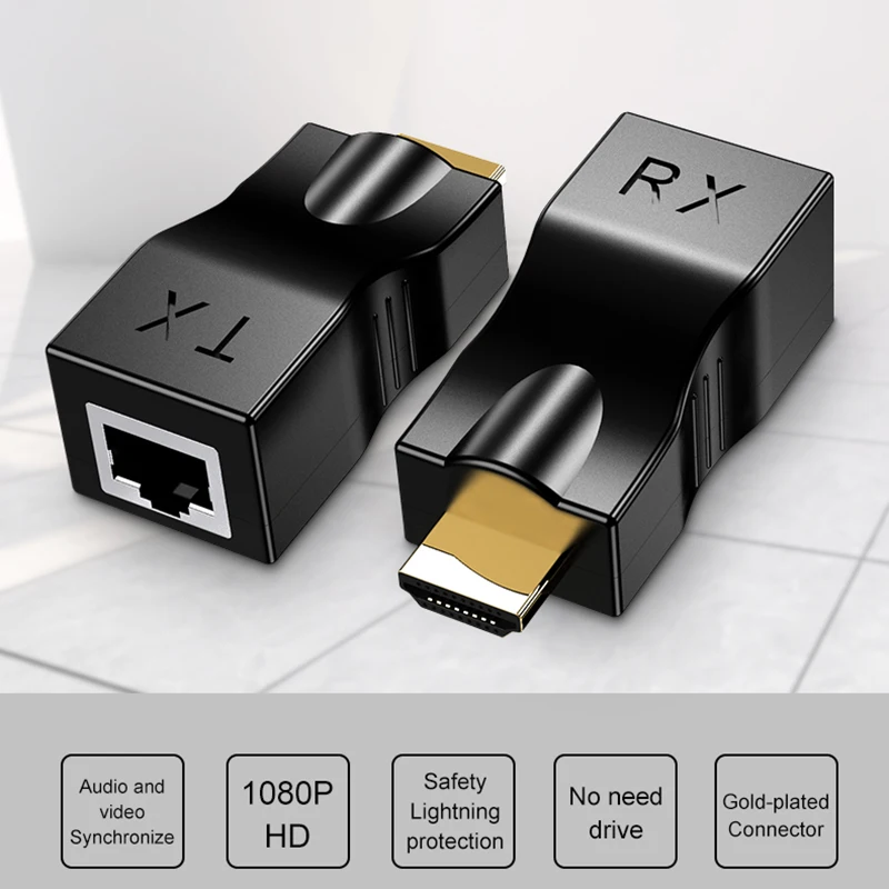 4K HDMI совместимый удлинитель до 30 м по категории 5e / 6 UTP LAN Ethernet кабель RJ45 порты сеть