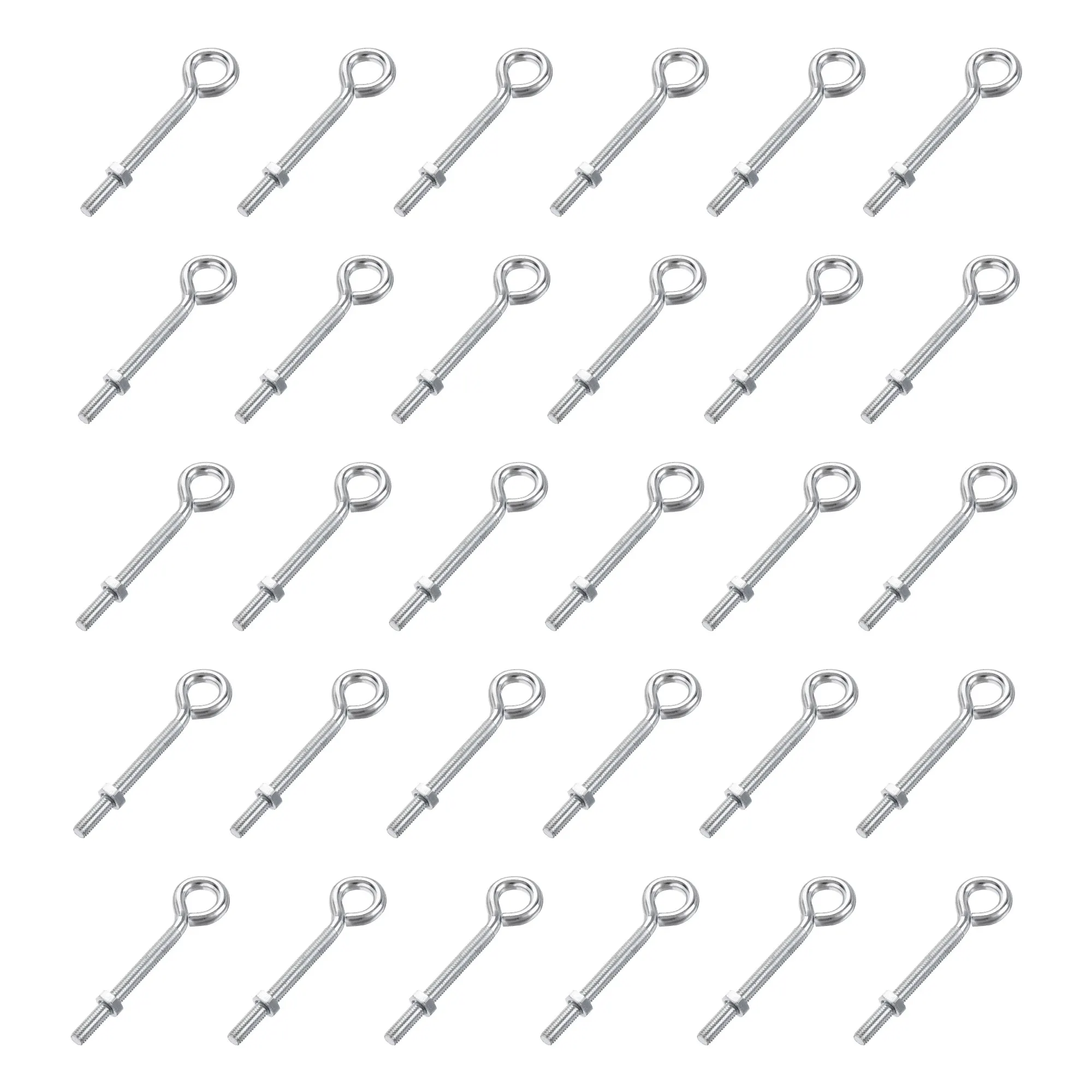 

Uxcell 30pcs M5x50mm Eye Hooks Screws Bolts Kit Carbon Steel Hanger Eyelet Hooks Screw