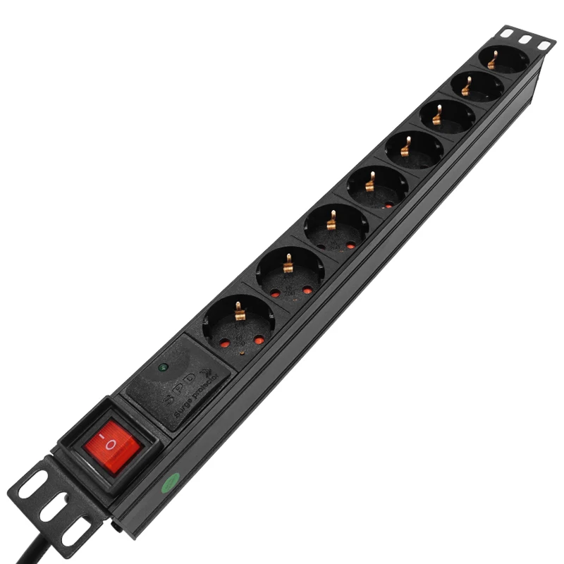 19 inch Rack 1U Cabinet Power Distribution Unit Socket Overload/Surge Protection With Siwtch 2M Extension Cord | Электроника