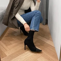 suede pointed toe boots womens stiletto fashion boots women 2020 autumn and winter all match womens boots size 33 42