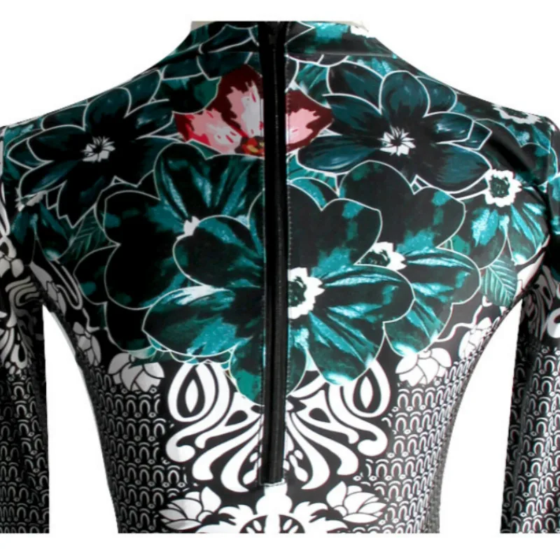 2019 Женский цельный купальник на молнии с принтом длинным рукавом|Рашгард| |