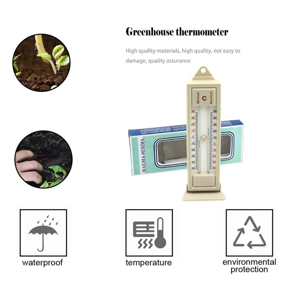 

Max-Min Thermometer Greenhouse Planting Thermometer Indoor Outdoor Wall -40 ~ +50 Celsius Temperature Monitor Gardening tools