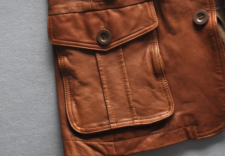 Итальянский приталенный винтажный пиджак с четырьмя карманами