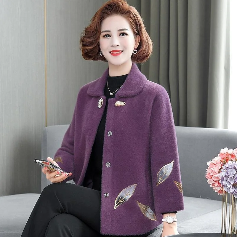 

Imitation Mink Cashmere Coats Women 2021 Winter Top Fashion Coat Elegant Thick Warm Outerwear Jacket Chaquetas Mujer X324
