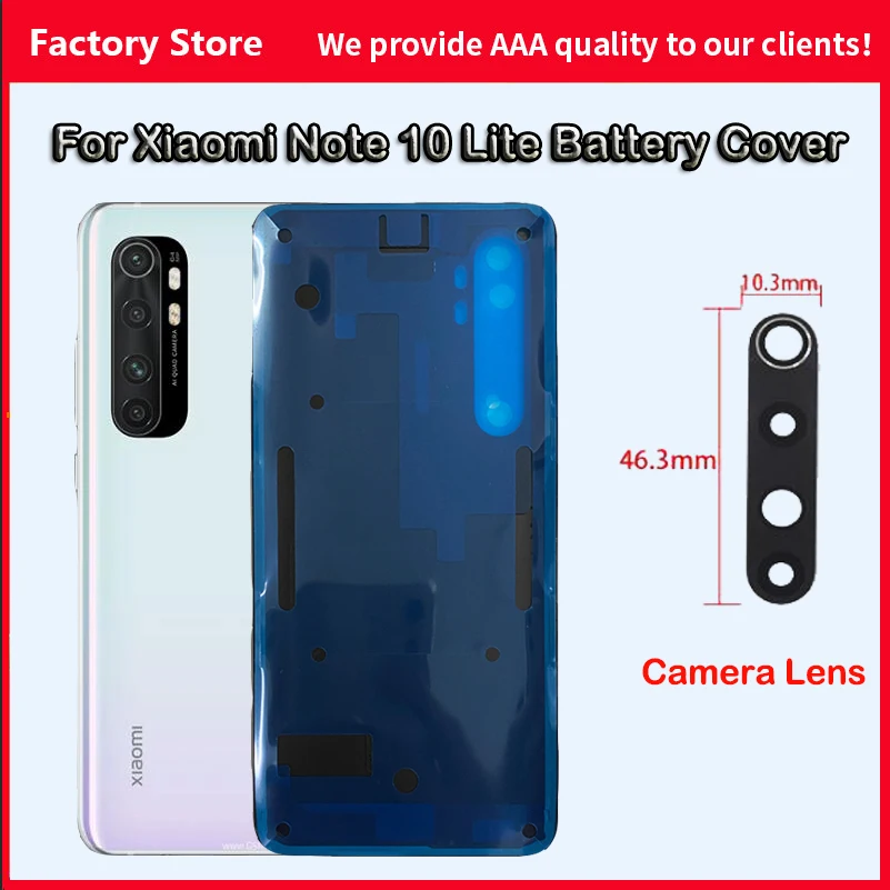 

Оригинал для Xiaomi Mi Note 10 Lite крышка батареи Задняя стеклянная панель Задняя крышка корпуса для Mi Note 10 Lite крышка батареи