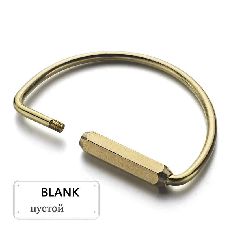 Blank Dalaful, заказной брелок для ключей с надписью, унисекс, медный брелок ручной работы, простой латунный автомобильный брелок, кольцо, держатель для мужчин и женщин K353 - Цвет: Blank