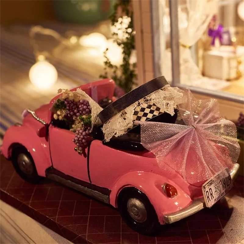 

Assemble DIY Provence Wooden House Toy Miniatura Doll Houses Kit Miniature Dollhouse Toys With Furniture LED Light Birthday Gift