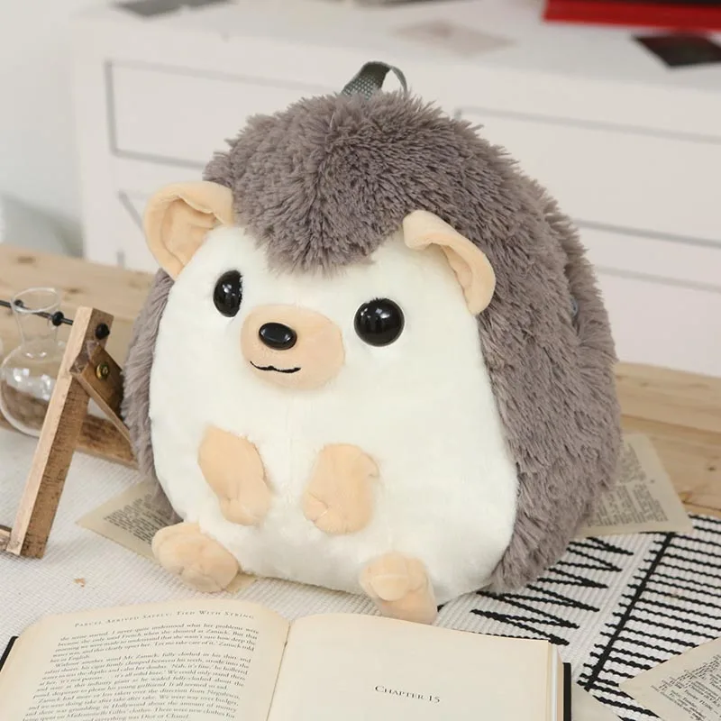 Плюшевый ежик рюкзак пушистый круглый Hedgehogs набивная сумка с животными для школы