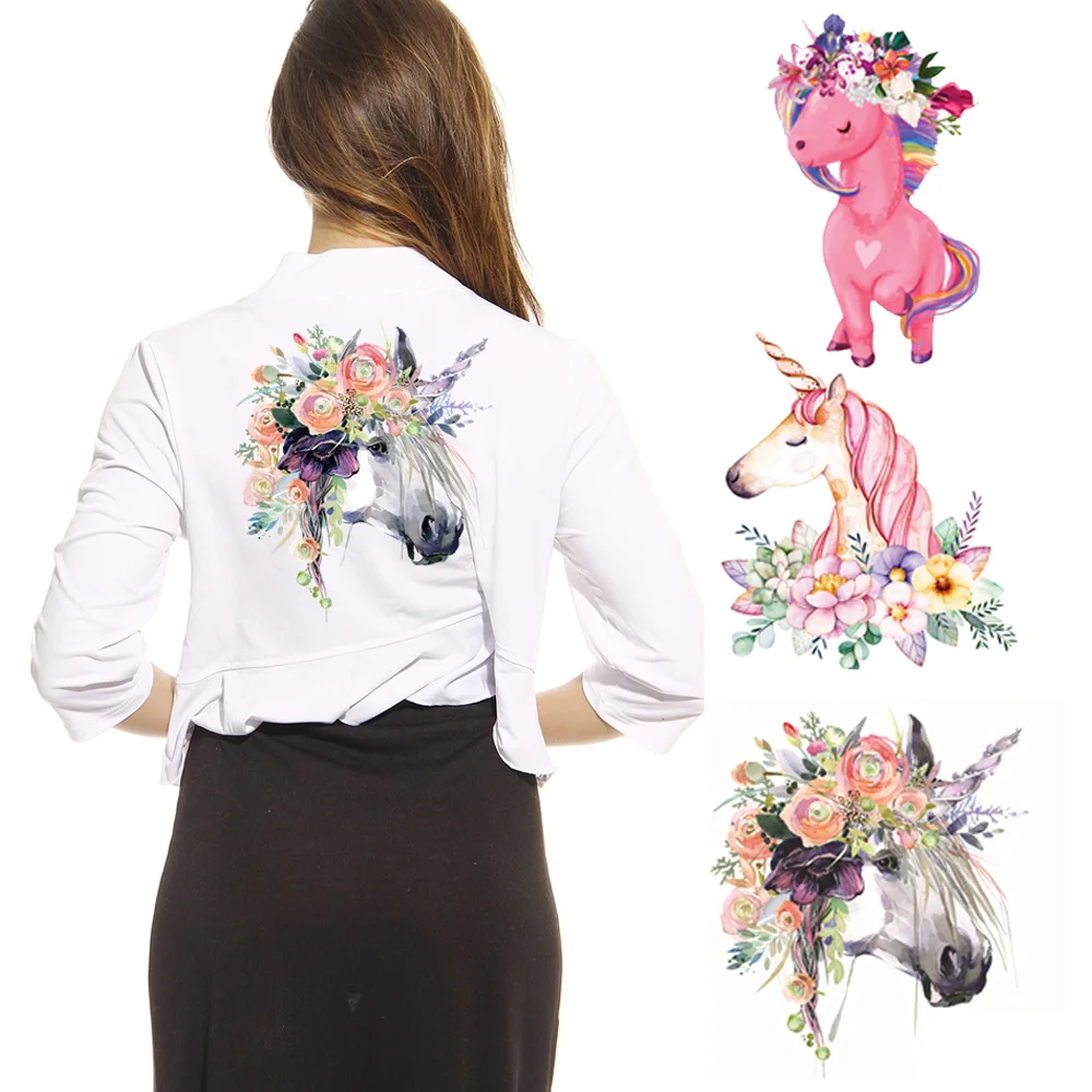 Unicorn Thermal Transfer Patches Iron on Stickers For Clothes Heat Printed Washable Applique Sewing Accessory | Дом и сад