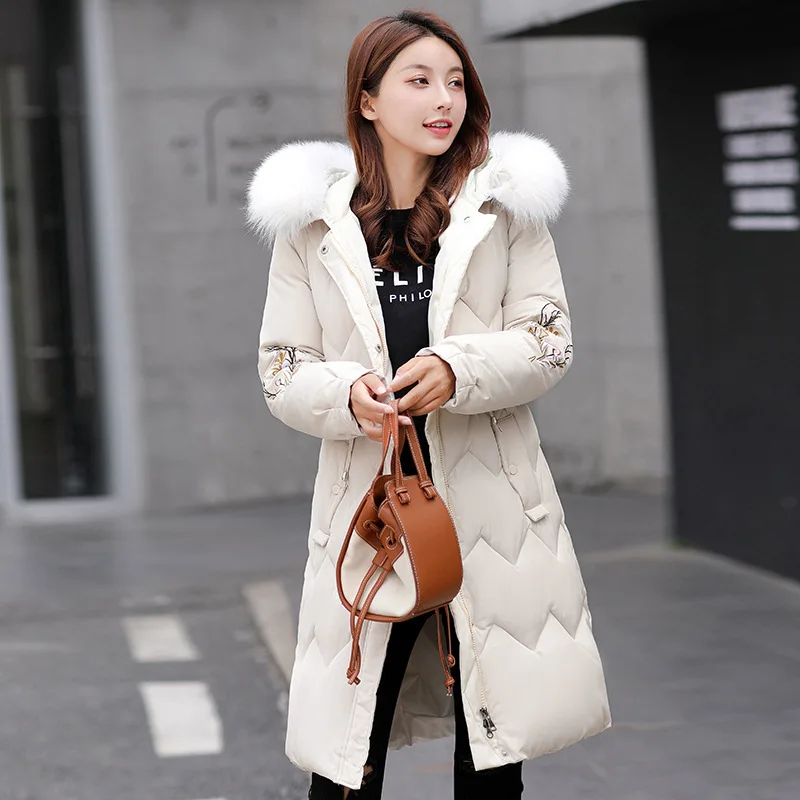 Украинское зимнее пальто с меховым воротником шапка парка зимняя куртка модная