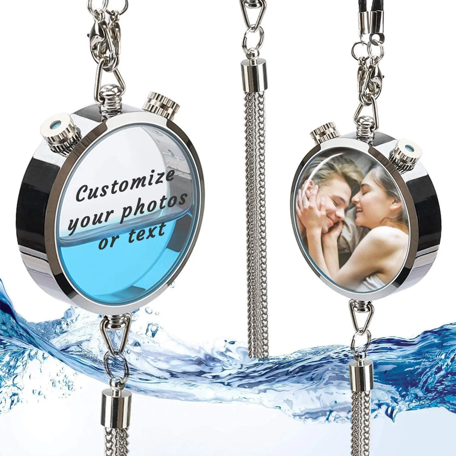 

Customized Car Air Freshener Perfume Box Pendant with Photo/Text Personalized Car Accessories Rear View Mirror Charm Fragrance
