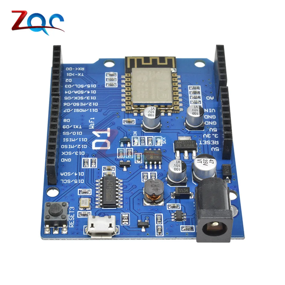 Плата разработки беспроводного модуля WeMos D1 Mini CH340 ESP8266 ESP-12E WiFi для Arduino R3 IDE |