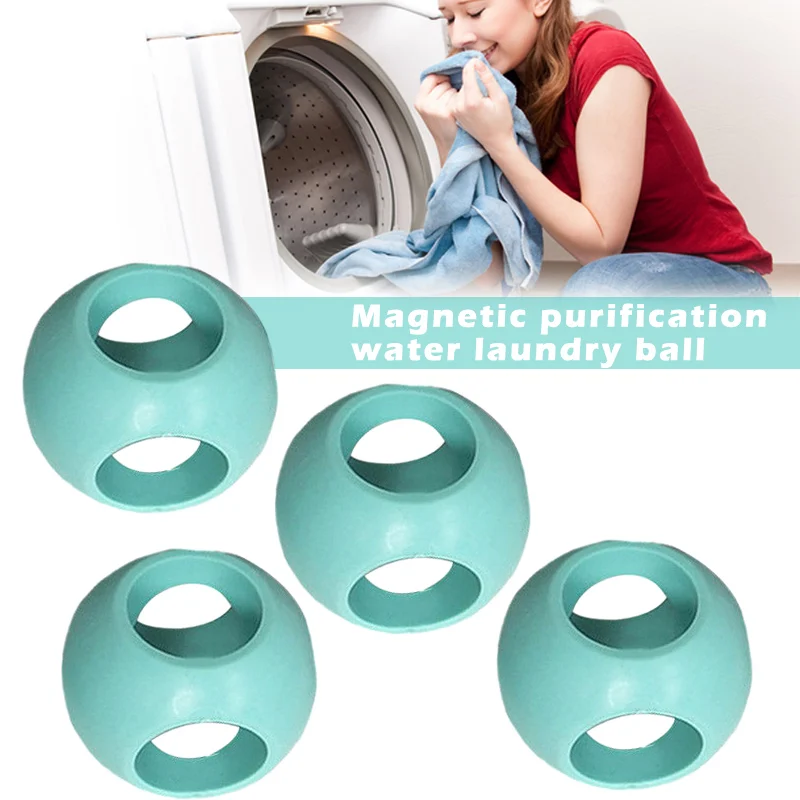 4 Pcs lavanderia magnetica Anti Limescale palla macchina accessori per il lavaggio della palla purificazione dell'acqua lavanderia palla salva detersivo