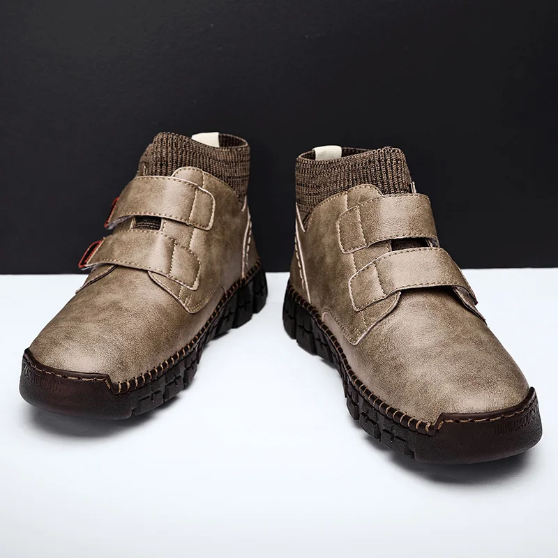 Кроссовки носки мужские кожаные резиновые ботильоны ручной работы роскошные