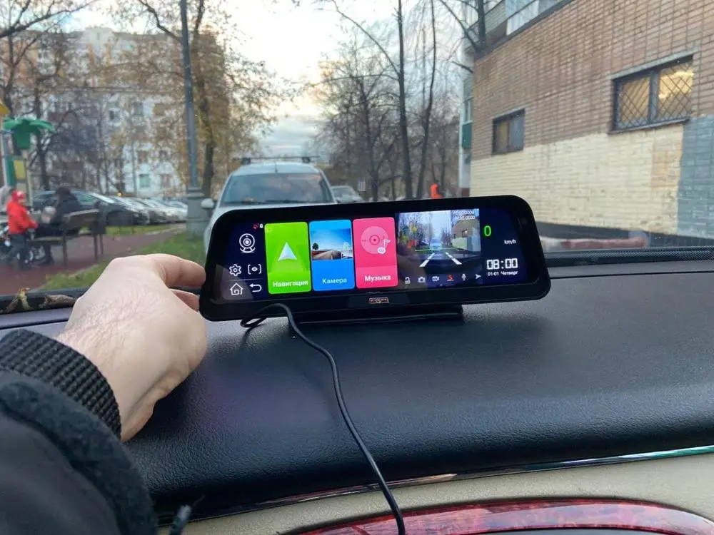 Автомобильный видеорегистратор 10 дюймов 4G Android ADAS GPS-навигация HD 1080P Wi-Fi двойная