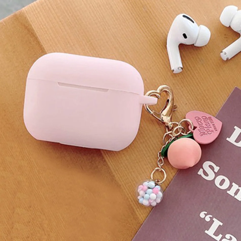 

For JBL Tune 215 Case Cute Sweet Peach keychain Silicone Wireless Bluetooth Earphones Cover for Jbl215 Anti-fall Protect Case215