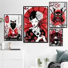 Настенная Картина на холсте в японском стиле, японская самурайская Гейша и Майко, настенные картины для декора гостиной