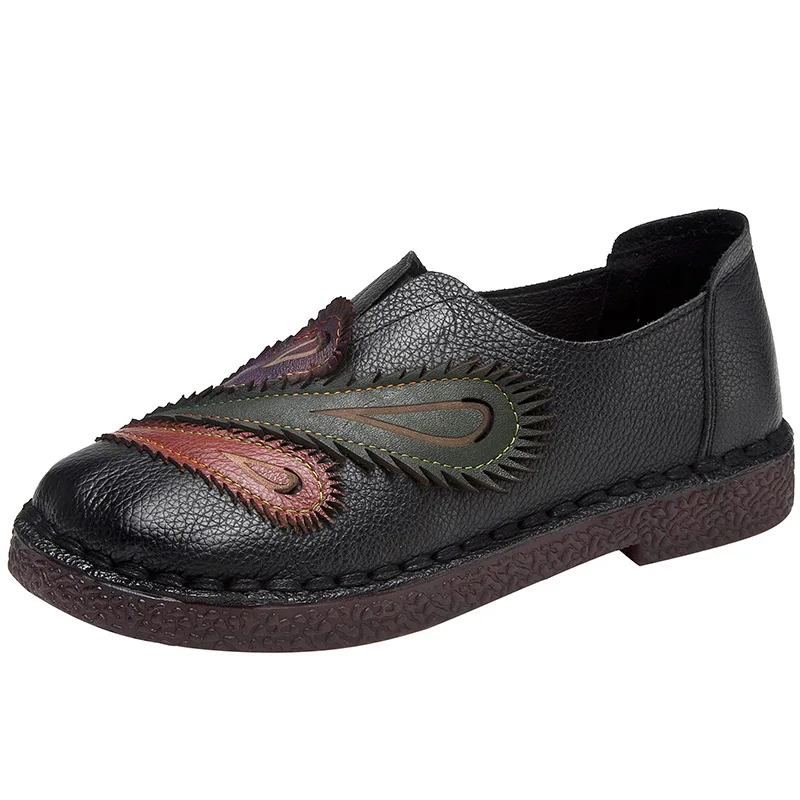 GKTINOO/Модная женская обувь из натуральной кожи на плоской подошве в народном стиле