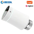 Умный термостатический клапан радиатора Beok Zigbee, термостат с Wi-Fi, TRV контроллер температуры, работает с Alexa Google Home