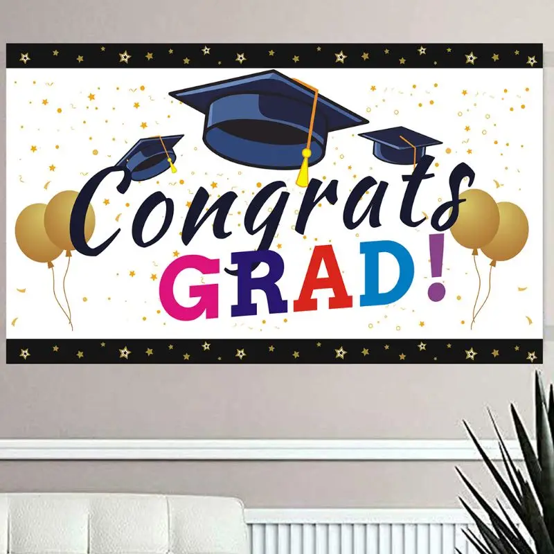 Выпускные украшения 2020 фон баннер Grad Congrats вечерние принадлежности Висячие флаги