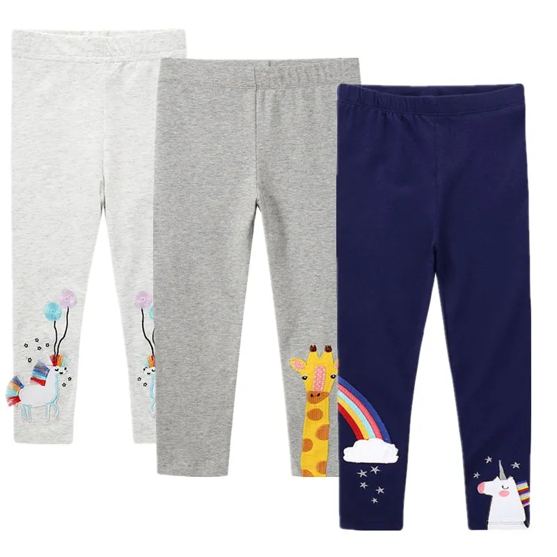 Детские леггинсы с рисунком единорога Хлопковые брюки Детская теплая одежда