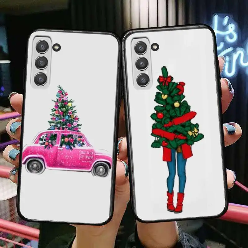 

Christmas tree female Phone cover hull For SamSung Galaxy s6 s7 S8 S9 S10E S20 S21 S5 S30 Plus S20 fe 5G Lite Ultra Edge