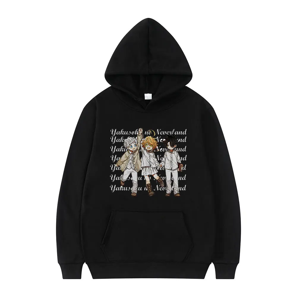 

The Promised Neverland Japan Anime Send A Good Friend Comic Print Winter Long Sleeve Thick Loose Sports Unisex Hoodie Oversized