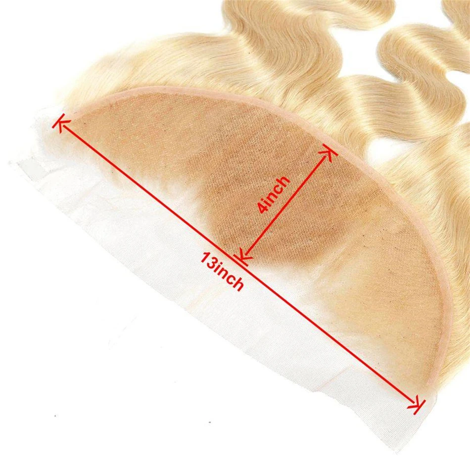 Волнистые перуанские человеческие волосы Remy с застежкой на сетке 13x4 613 светлые