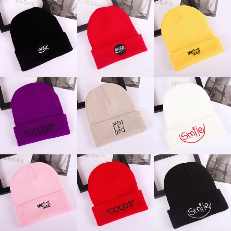 Женская зимняя вязаная шапка в стиле хип хоп|Мужская Skullies & шапочки| |